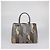 Prada Double Handle Tote aus grauem exotischem Leder und Leder-Patchwork - Ansicht 3