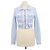 Self portrait Self-Portrait Blue Lurex Strick-Cropped-Cardigan Weiß Blau