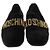 Mocassini Slip-On Moschino in Velluto Nero con Logo in Metallo