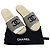 Ciabatte Espadrilles Chanel CC Nero Beige D'oro - vista 2