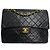 Chanel Vintage Classic Double Flap Leather 25 Nero