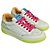 Sneakers Chanel in pelle bianca e suole giallo neon Rosa Bianco
