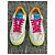 Sneakers Chanel in pelle bianca e suole giallo neon Rosa Bianco - vista 2