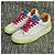 Sneakers Chanel in pelle bianca e suole giallo neon Rosa Bianco - vista 4