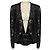 Maje Doucette Blazer Jacke Schwarz / Silber mit Pailletten