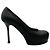 Sapatos de salto plataforma Tribtoo em couro gofrado preto Saint Laurent - vista 2