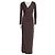 Vera Wang Vestido Maxi Drapeado de Manga Larga Marrón Castaño Gris pardo