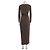 Vera Wang Vestido Maxi Drapeado de Manga Larga Marrón Castaño Gris pardo - vista 3