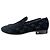 Louis Vuitton Black Velvet Loafer Black Monogram Velour Schwarz 7.5 (41,5) Nero