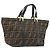 FENDI Zucca Canvas Hand Bag Black Brown