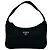 Mini borsa in nylon con logo triangolare Prada Nero
