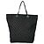 Gucci GG Logo Pattern Canvas Leder Tote Bag Schwarz