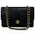 Timeless Chanel Vintage Matelassé Double Flap Schultertasche Schwarz