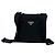 Borsa a tracolla Prada con logo triangolare in metallo Nero