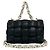 Sac à épaule en cuir Bottega Veneta Padded Cassette avec chaîne Noir