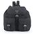Prada Tessuto Nylon Triangle Logo Leather Backpack Black