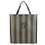 FENDI Vintage Pequin Logo Stripe Tote Bag Khaki