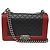Borsa Chanel Boy Medium in Pelle Nera e Rossa Nero Rosso