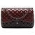 Chanel Red Jumbo Classic Tricolor Lambskin Double Flap Rosso Bordò