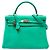 Hermès Green Clemence Kelly II Retourne 32 Verde Verde chiaro