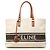 Céline Celine Brown Canvas Plein Soleil Horizontal Cabas Tote Marrone Beige