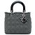 Dior Gray Medium Tweed Cannage Lady Dior Marrone