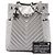 Borsa secchiello Chanel Urban Spirit Small in vitello iridescente argento con motivo Chevron - vista 7