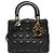 Dior Black Medium Lambskin Cannage Lady Dior Nero