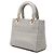 Dior Gray Medium Embroidered Canvas Cannage Lady D Lite Marrone Grigio - vista 2