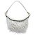 LOEWE Luna Hobo in pelle bianca con frange, Small Bianco