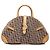 Borsa Bowler Diorissimo in tela marrone Dior con doppia sella