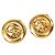 Orecchini a clip rotondi Chanel Gold CC placcati in oro D'oro