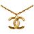 Collana con pendente testurizzato Chanel Gold CC placcato oro D'oro - vista 3