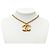 Collana con pendente testurizzato Chanel Gold CC placcato oro D'oro - vista 7