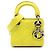 Dior Yellow Micro Lambskin Cannage Lady Dior Giallo
