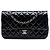 Chanel Black Medium Classic Patent Double Flap Nero