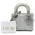 Dior Gray Mini Iridescent Lambskin Cannage Lady Dior Marrone - vista 6