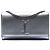 Saint Laurent Silver Medium Metallic Grain De Poudre Monogram Kate Crossbody Argento