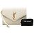 Clutch a Busta Saint Laurent White Grain De Poudre Triquilt Monogram Bianco - vista 7