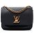 Twist Louis Vuitton Lockme Schultertasche aus schwarzem Kalbsleder