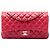 Chanel Red Medium Classic Lambskin Double Flap Rot