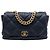 Chanel Blue Maxi Lambskin 19 Flap Blu navy