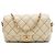 Chanel Beige CC Quilted Calfskin Wild Stitch Flap