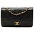 Chanel Black Medium Classic Lambskin Double Flap Nero