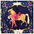 Foulard di seta Hermès Blue Cheval Turc 90 Blu navy - vista 2