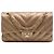 Chanel Brown Medium Classic Chevron Calfskin Pleated Double Flap Marrone Bronzo