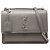 Saint Laurent Gray Medium Croc Embossed Leather Monogram Sunset Crossbody Marrone