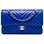 Chanel Blue Medium Classic Chevron Lambskin Double Flap