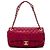 Chanel Red Large Quilted Iridescent Calfskin Coco Pleats Flap Rosso