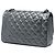 Chanel Gray Jumbo Classic Metallic Lambskin Double Flap Marrone Grigio antracite - vista 2